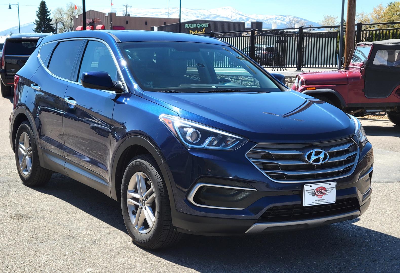 2018 Blue /Tan Hyundai Santa Fe Sport (5XYZTDLB0JG) with an 2.4L L4 engine, 6 Speed Auto transmission, located at 450 N Russell, Missoula, MT, 59801, (406) 543-6600, 46.874496, -114.017433 - Photo#3